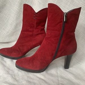 Aquatalia Red Suede Booties